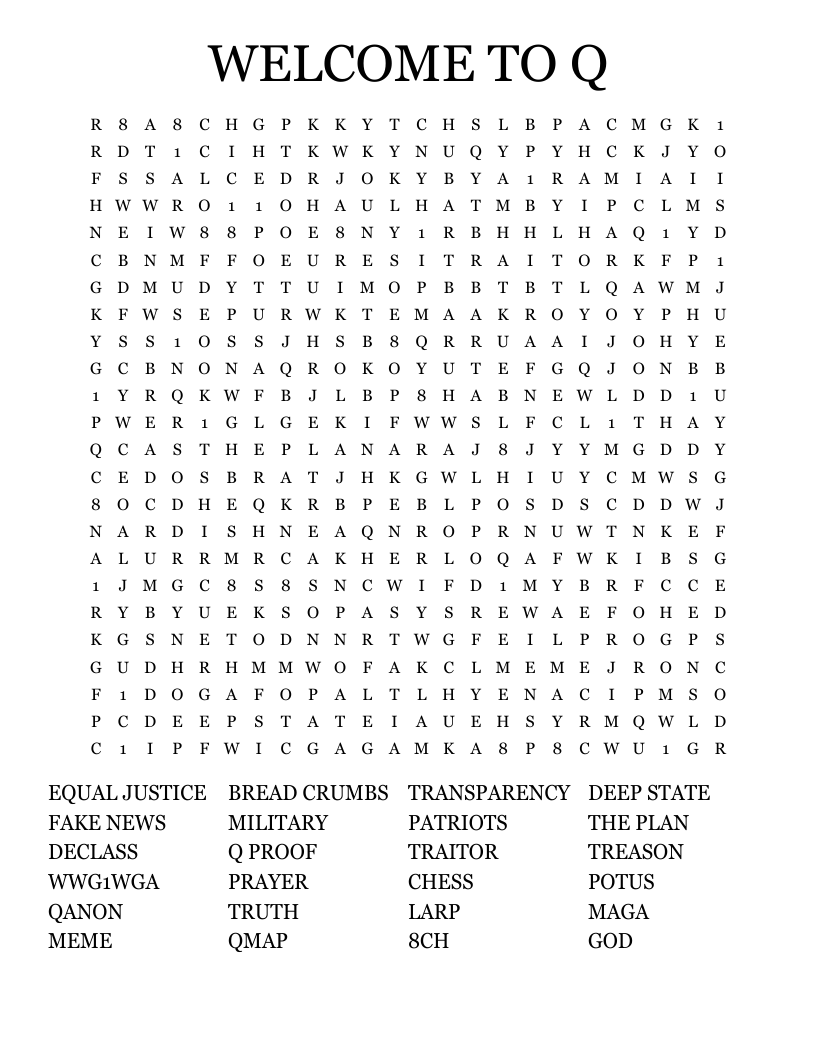 WELCOME TO Q Word Search
