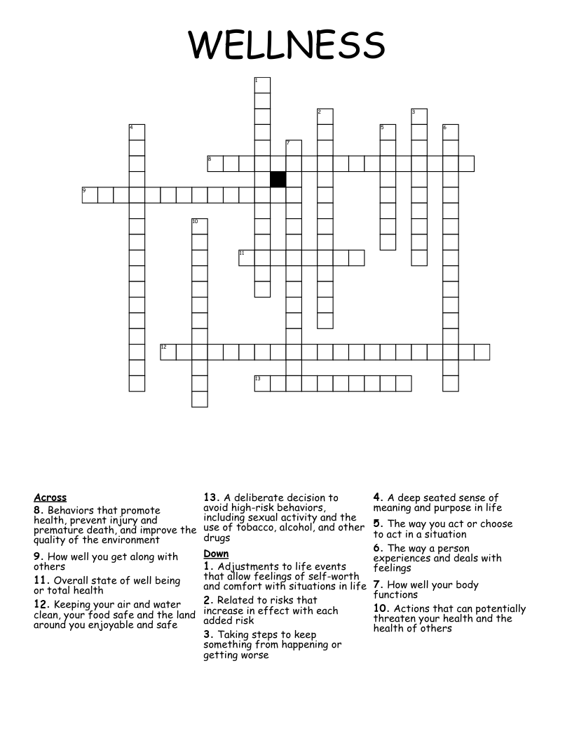 WELLNESS Crossword