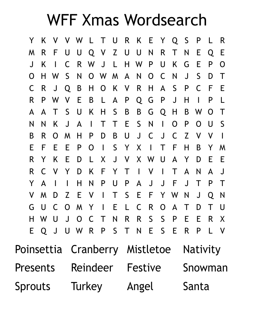 WFF Xmas Wordsearch
