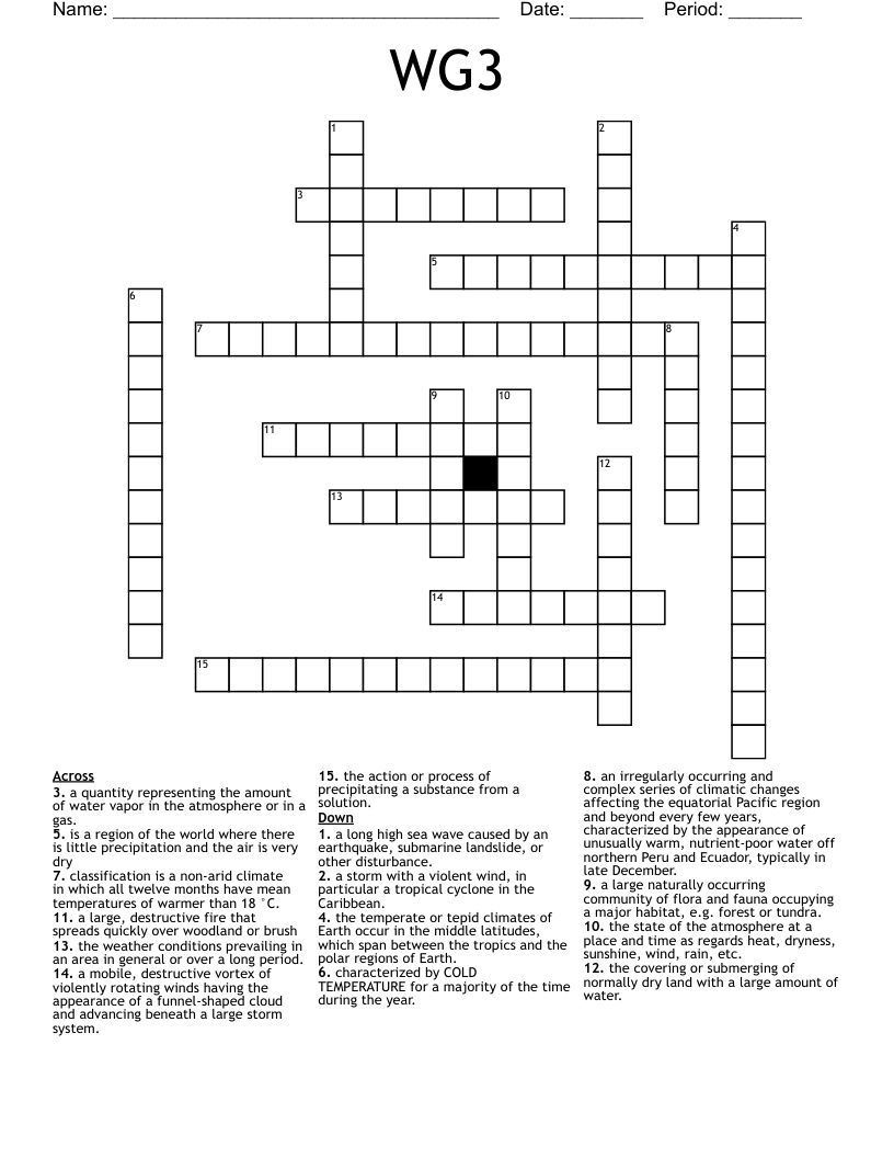 WG3 Crossword