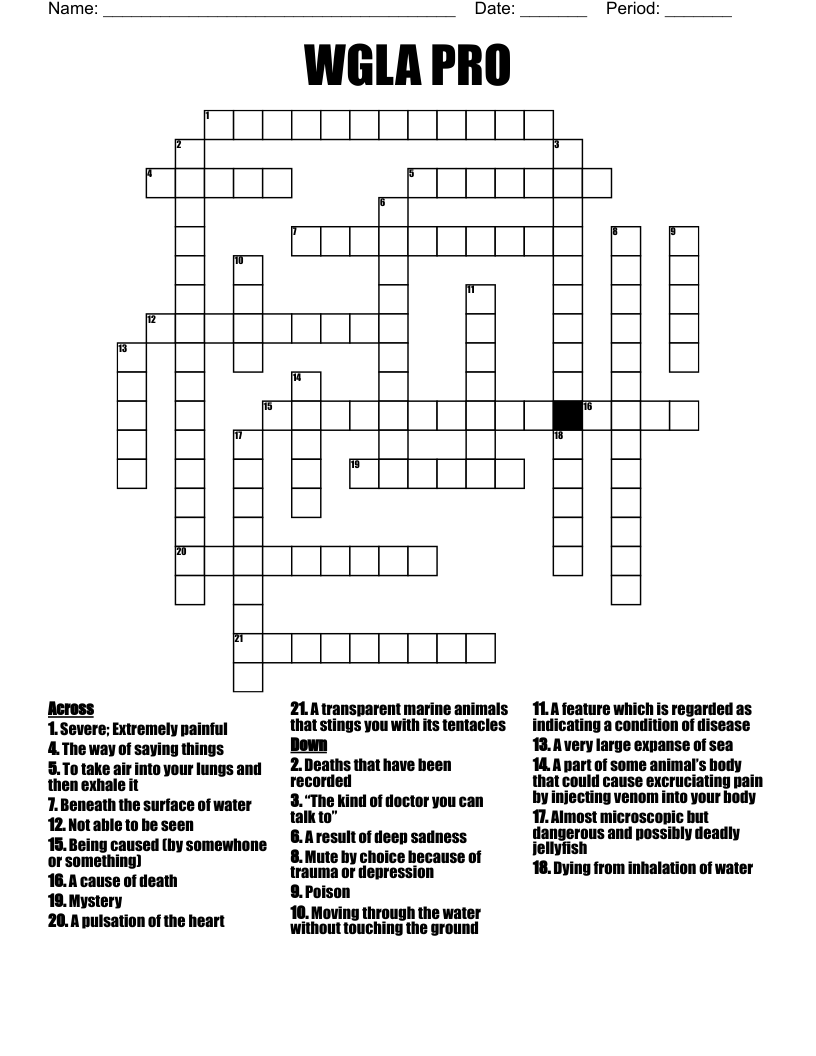 WGLA PRO Crossword