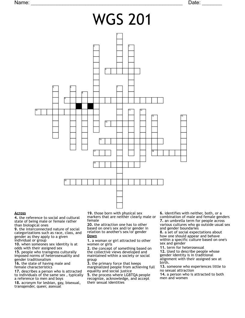 WGS 201 Crossword