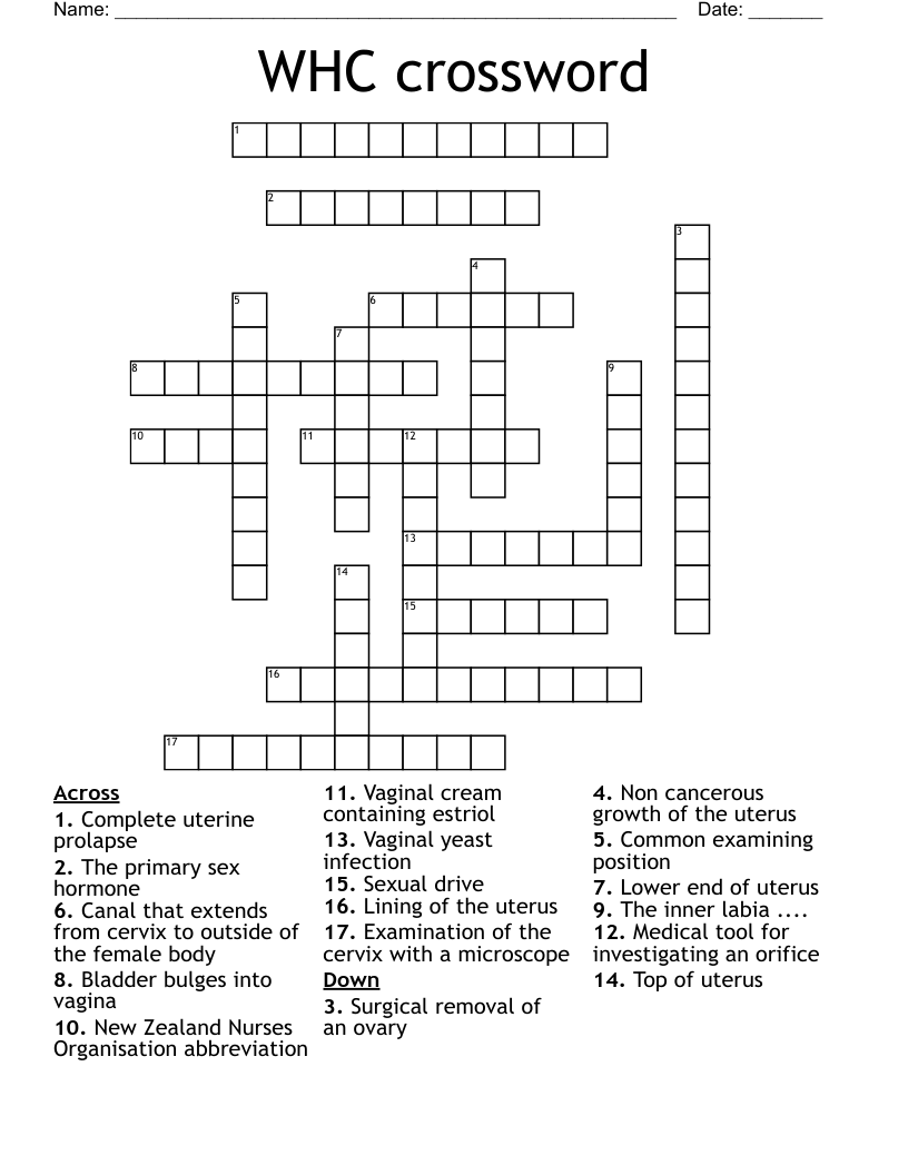 WHC crossword