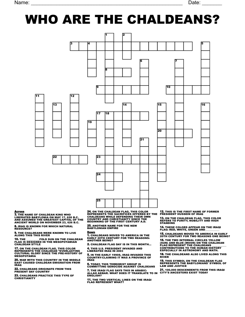 WHO ARE THE CHALDEANS? Crossword