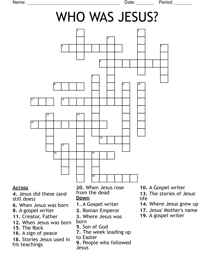 WHO WAS JESUS? Crossword