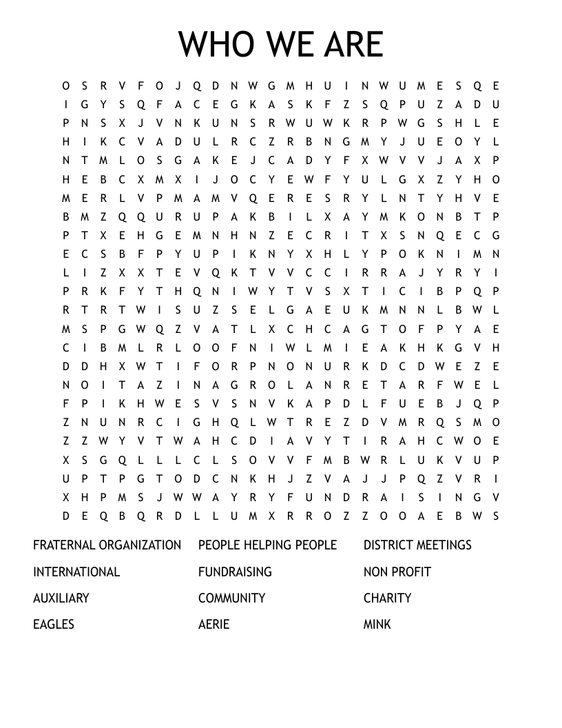 WHO WE ARE Word Search