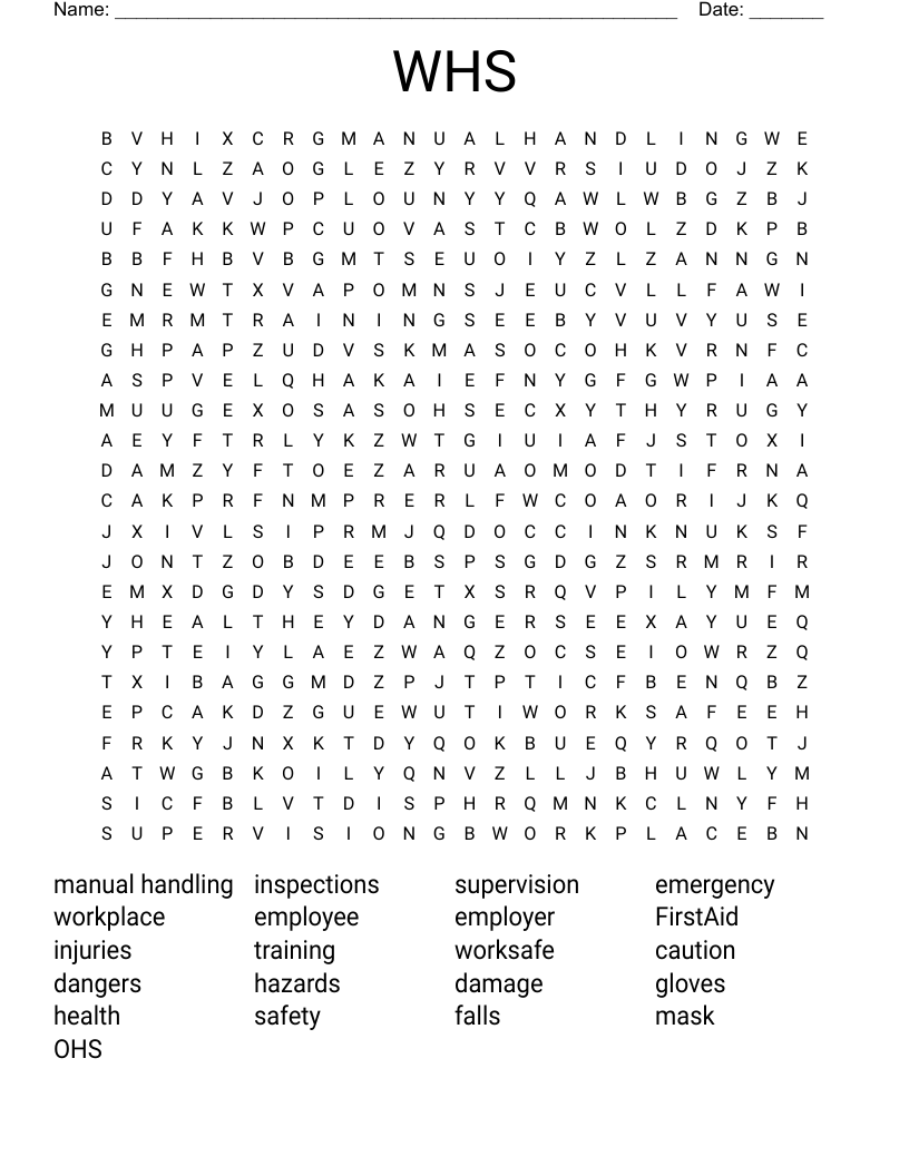 WHS Word Search