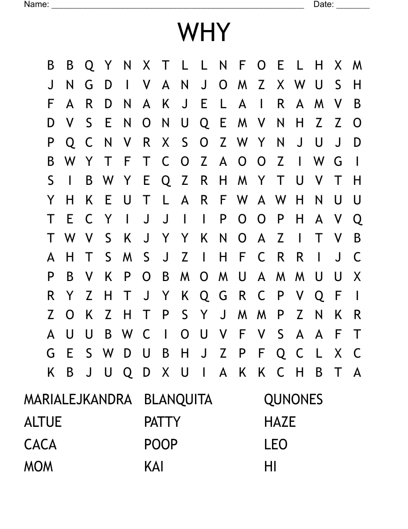 WHY Word Search