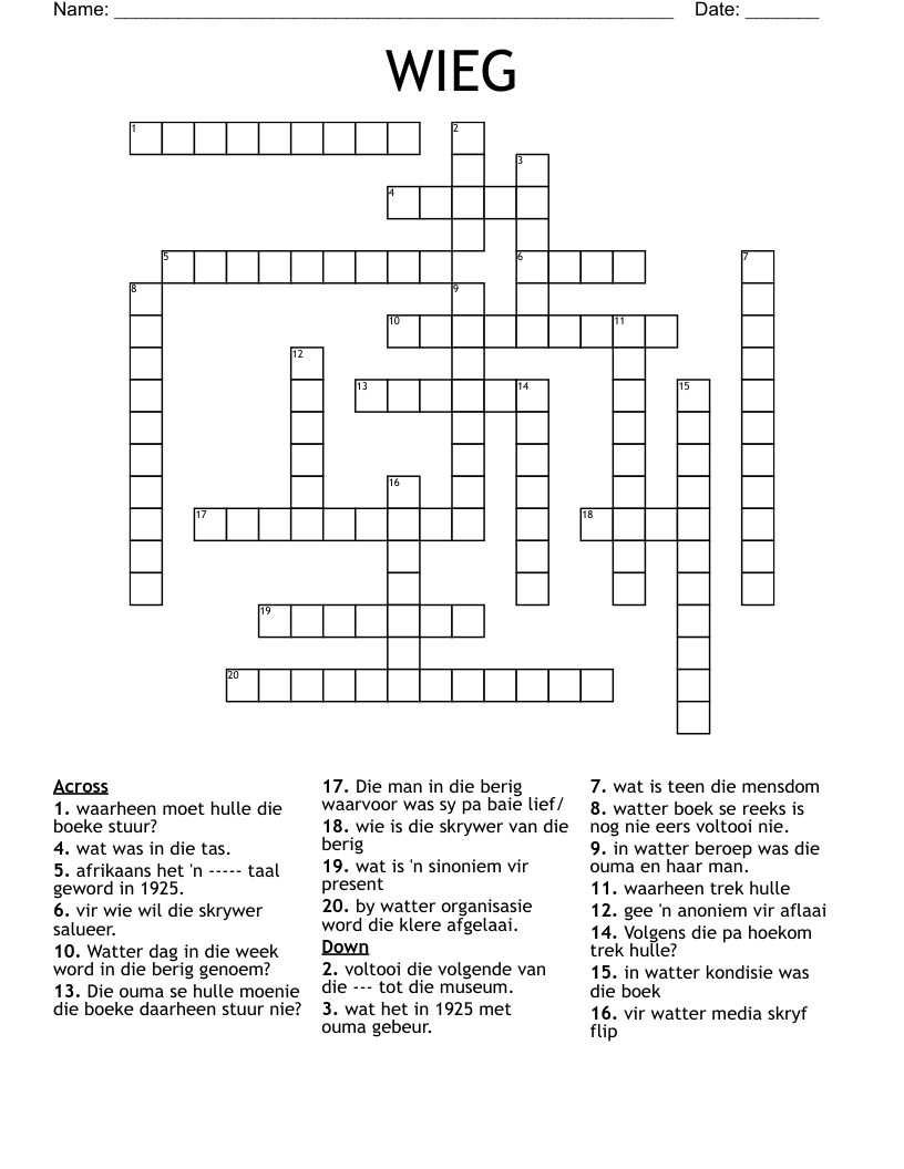 WIEG Crossword