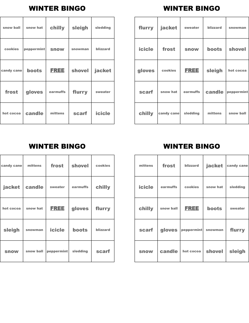 WINTER BINGO