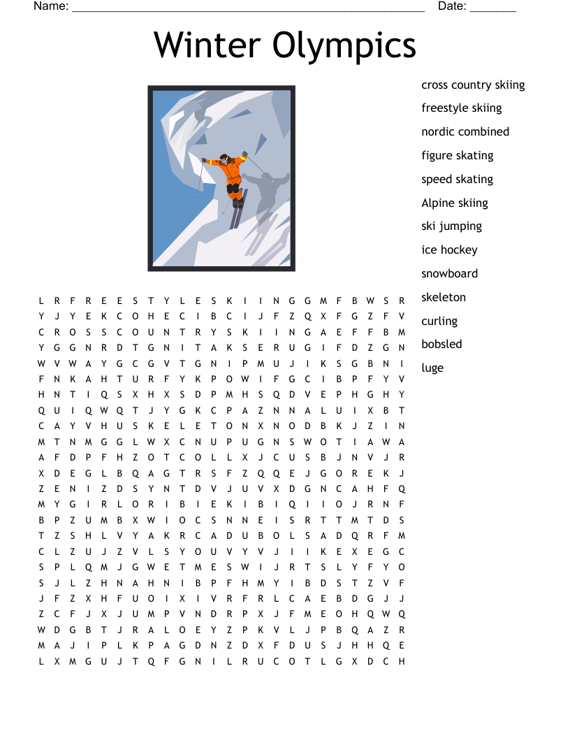 Winter Olympics Word Search