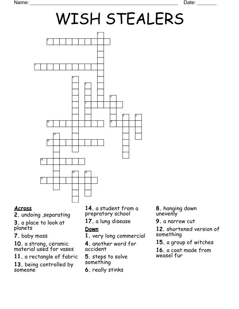 WISH STEALERS Crossword