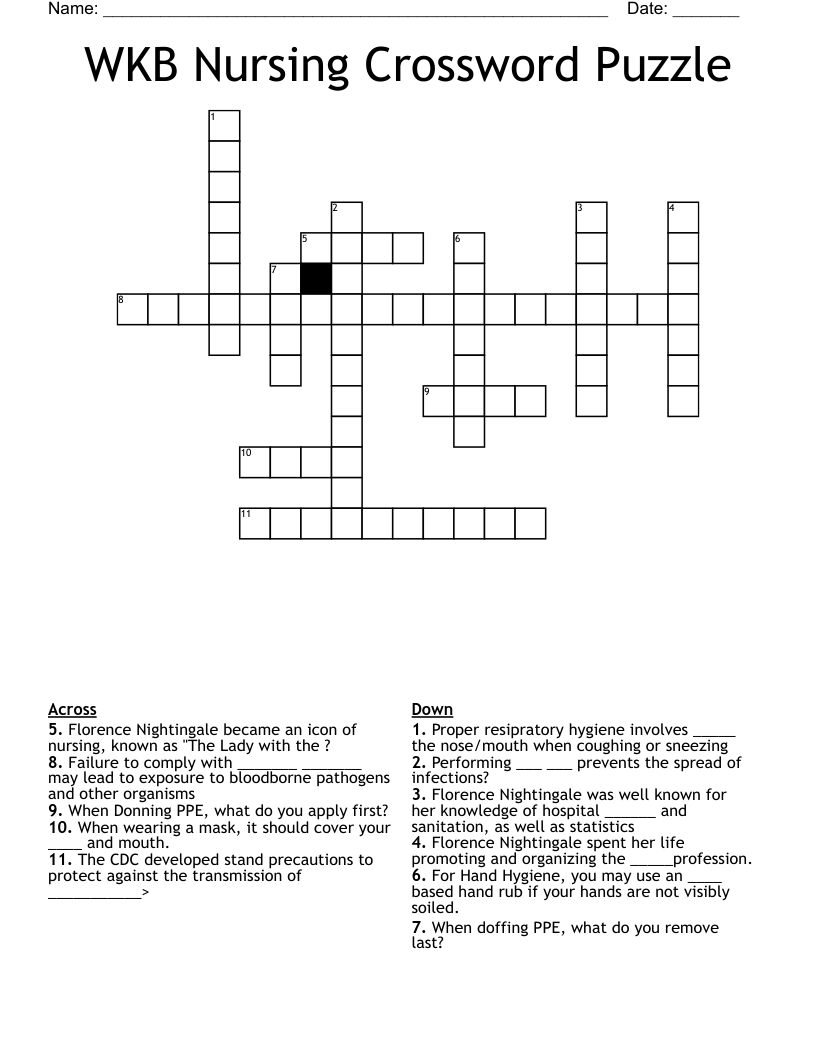 WKB Nursing Crossword Puzzle