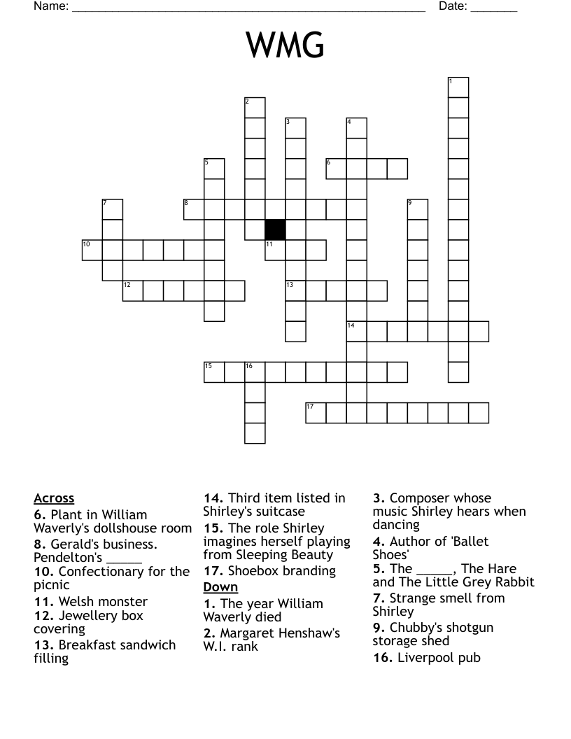 WMG Crossword