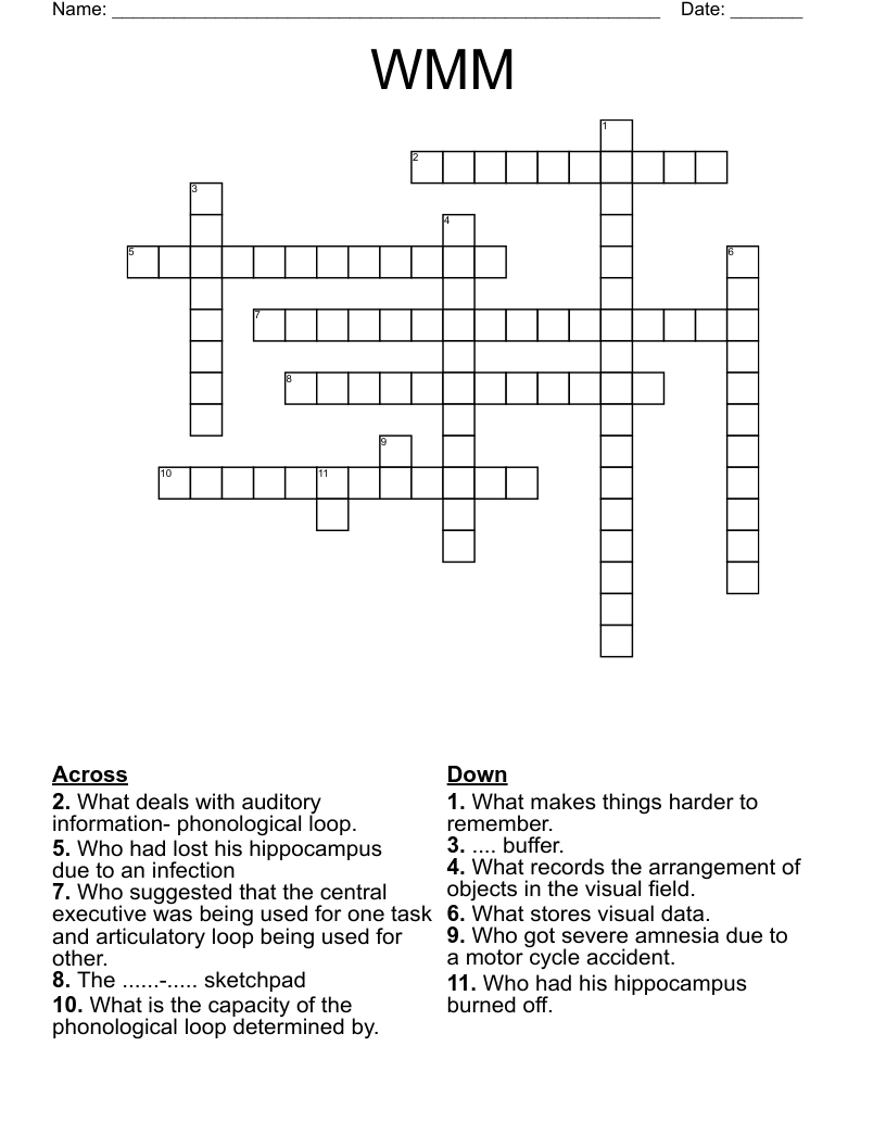 WMM Crossword