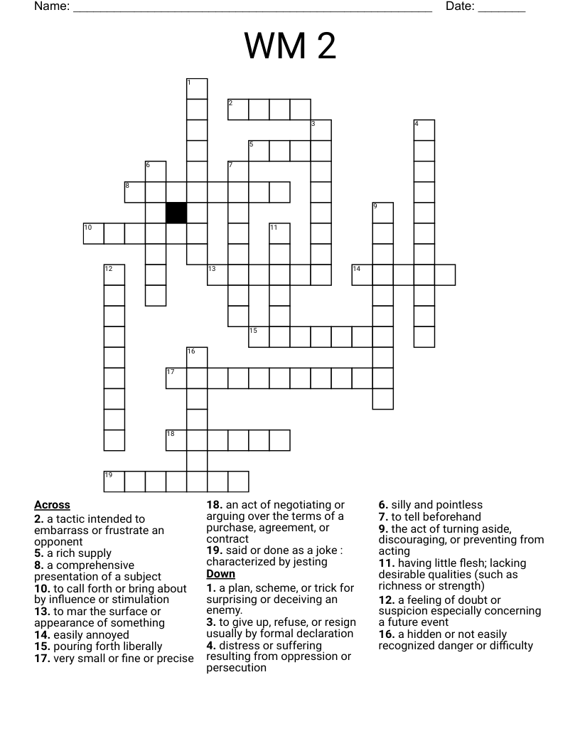 WM 2 Crossword