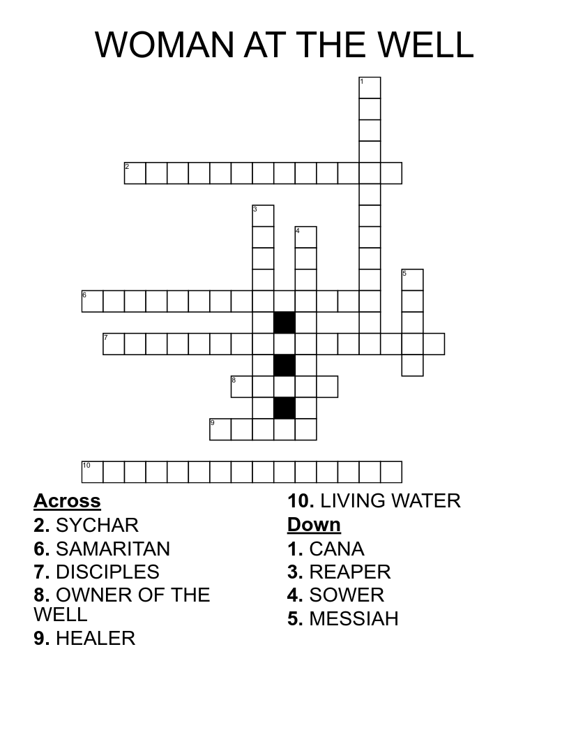 WOMAN AT THE WELL Crossword