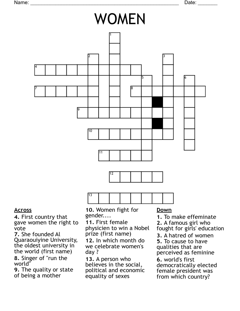 WOMEN Crossword