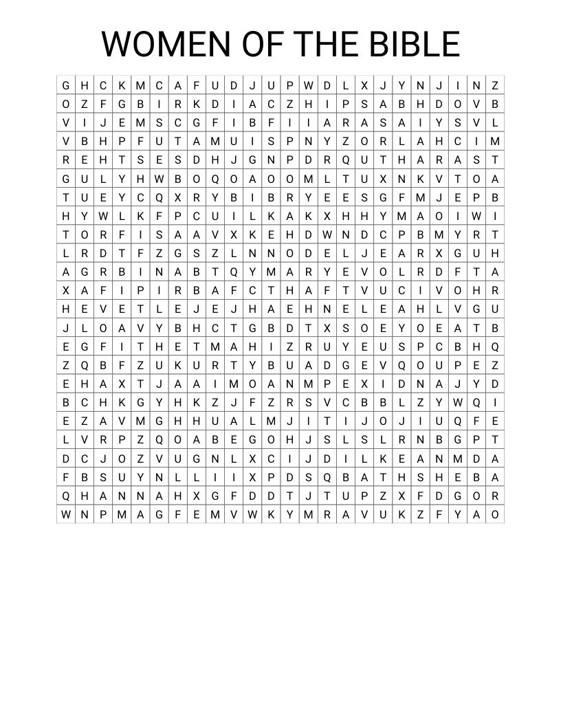 WOMEN OF THE BIBLE Word Search