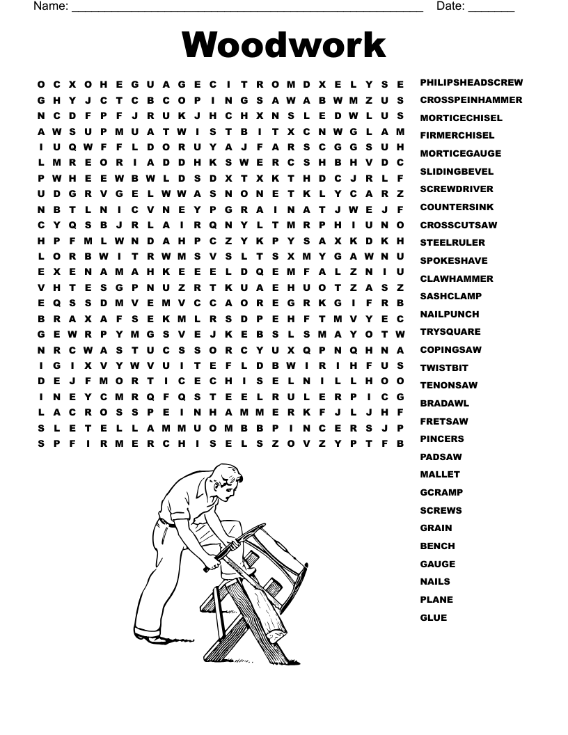 Woodwork Word Search