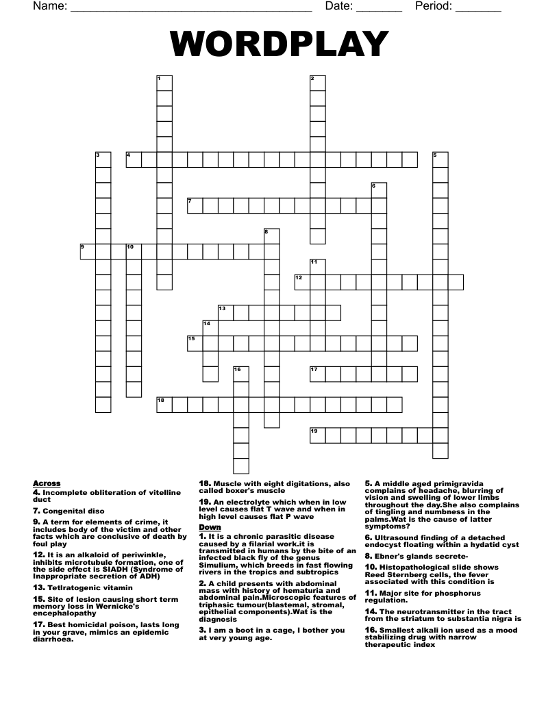 WORDPLAY Crossword