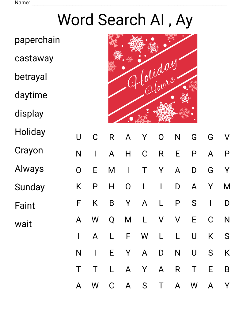 Word Search AI , Ay