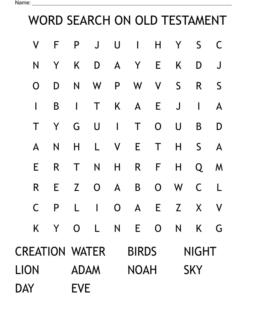 WORD SEARCH ON OLD TESTAMENT 