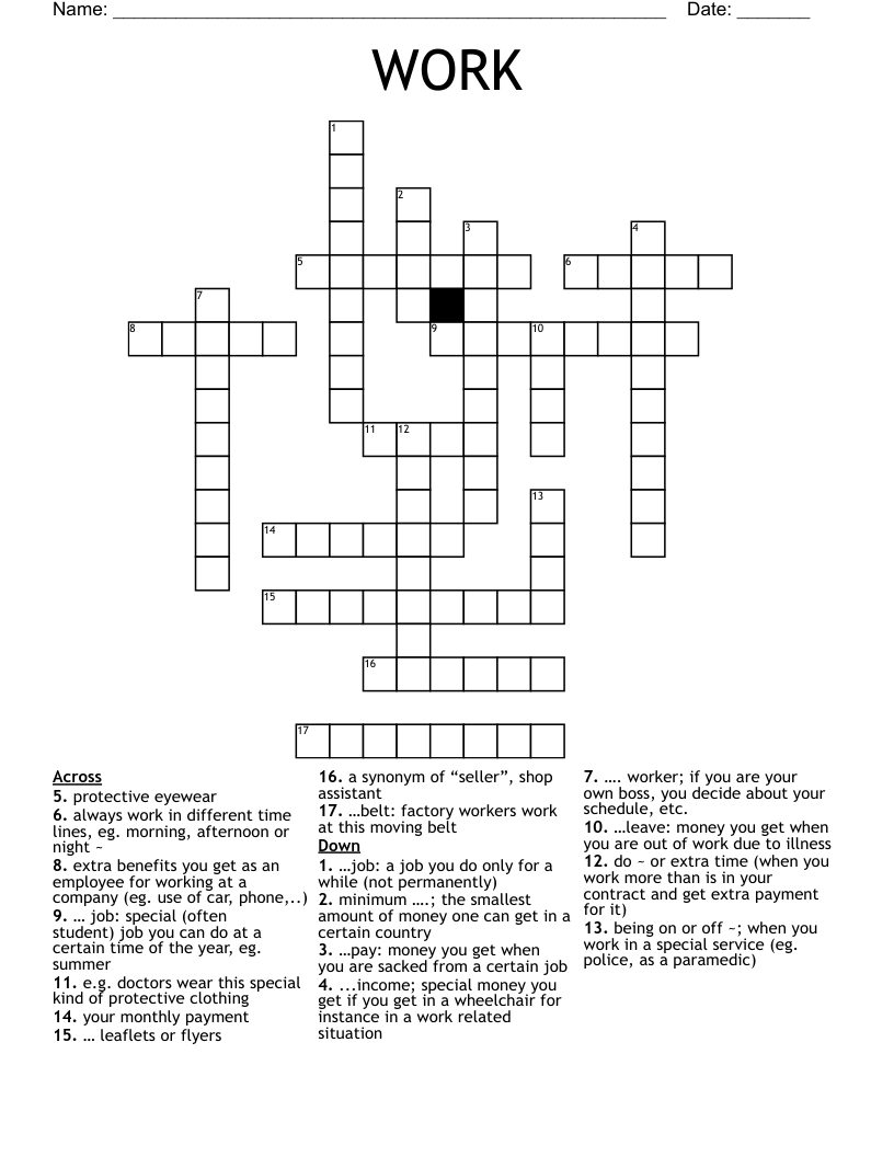 WORK Crossword
