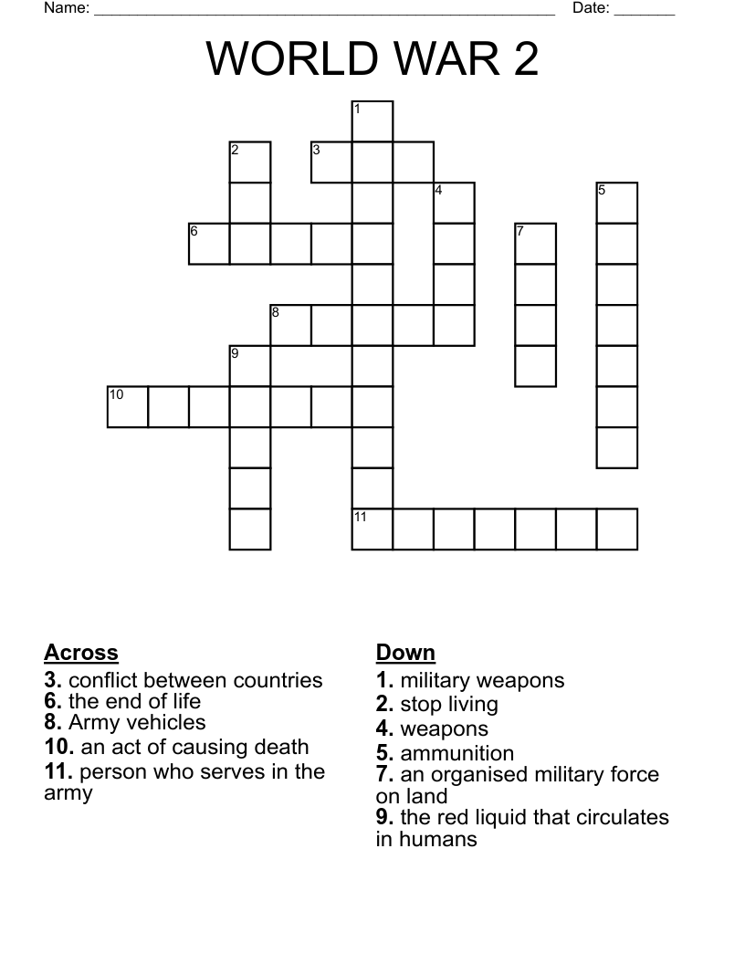 WORLD WAR 2 Crossword