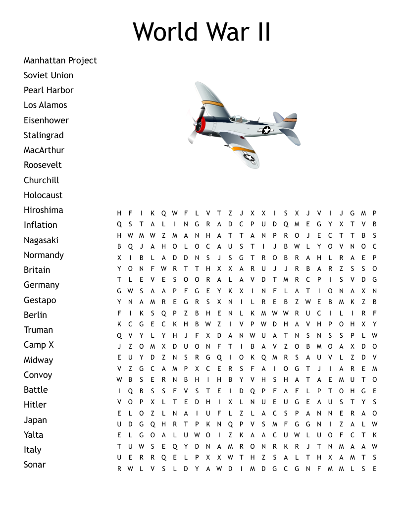 World War II Word Search