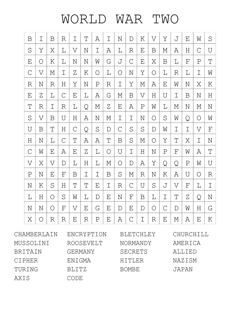 WORLD WAR TWO Word Search