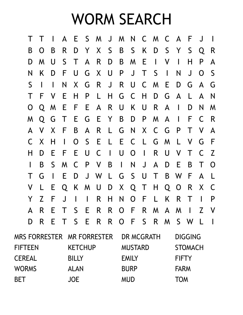 WORM SEARCH Word Search