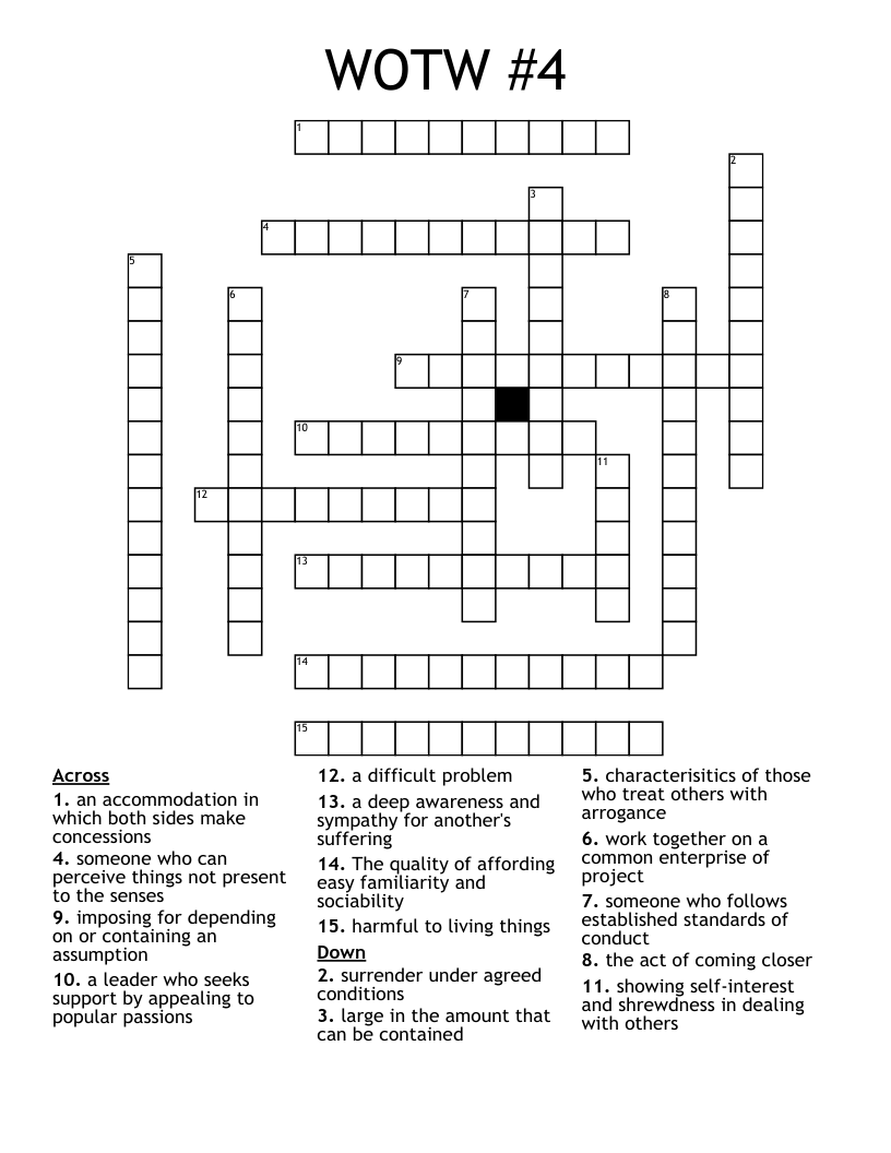 WOTW #4 Crossword