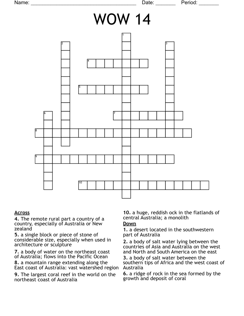 WOW 14 Crossword