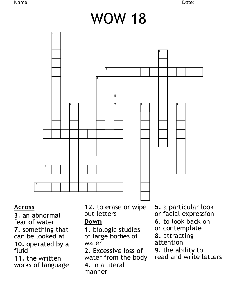 WOW 18 Crossword