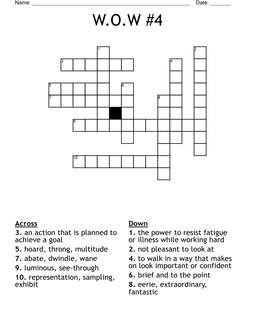 W.O.W #4 Crossword