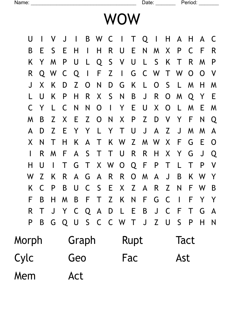 WOW Word Search