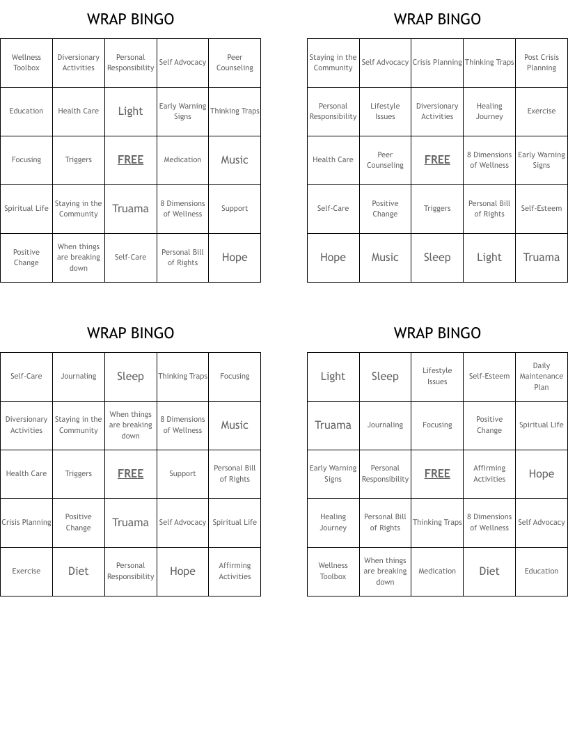 WRAP BINGO