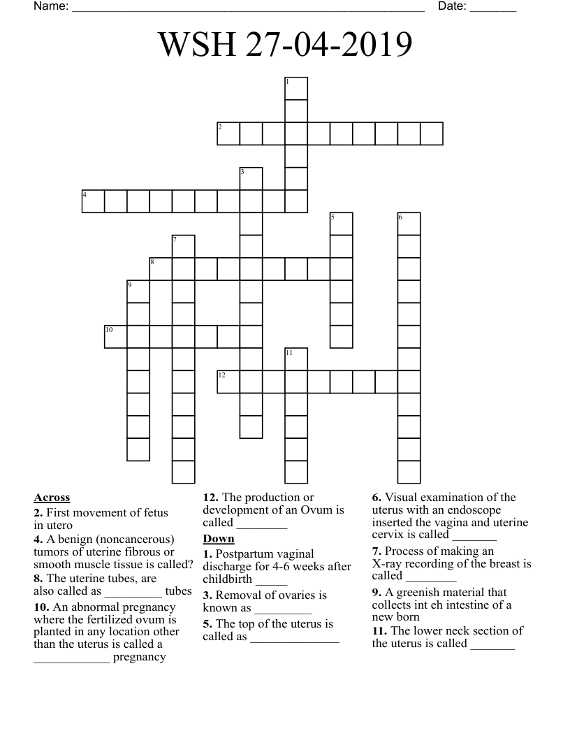 WSH 27-04-2019 Crossword