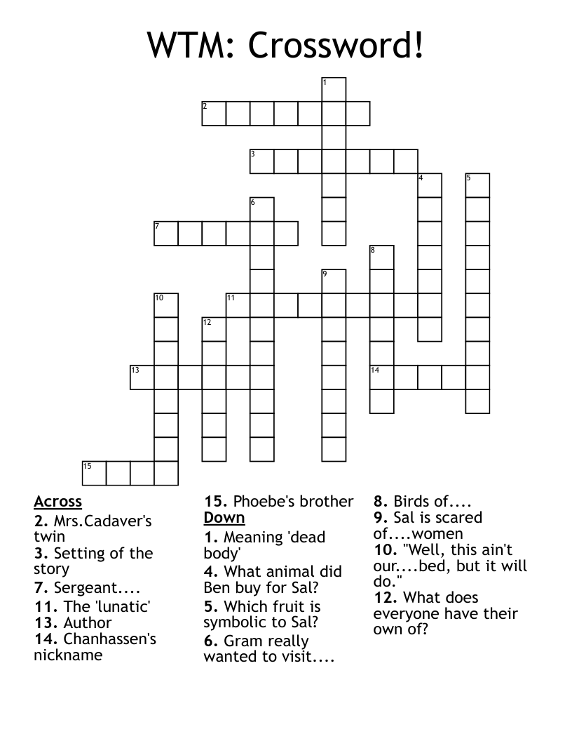 WTM: Crossword!
