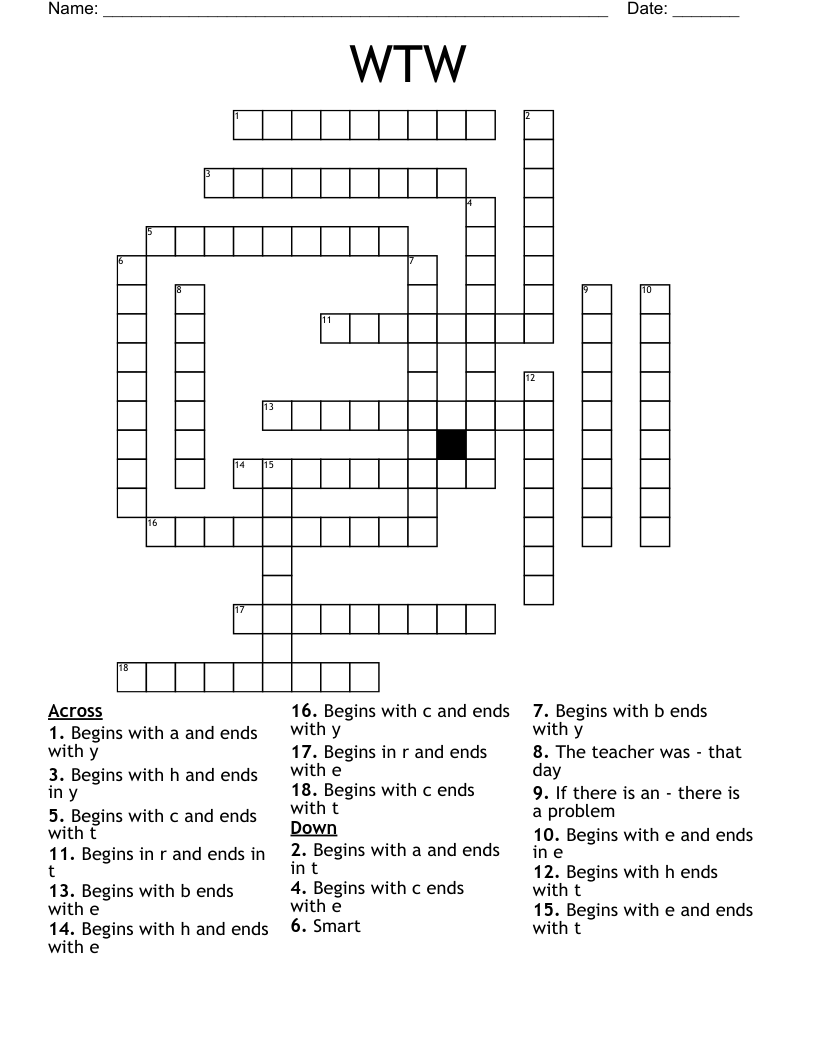 WTW Crossword