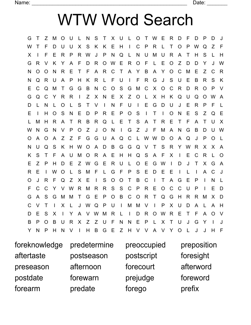 WTW Word Search