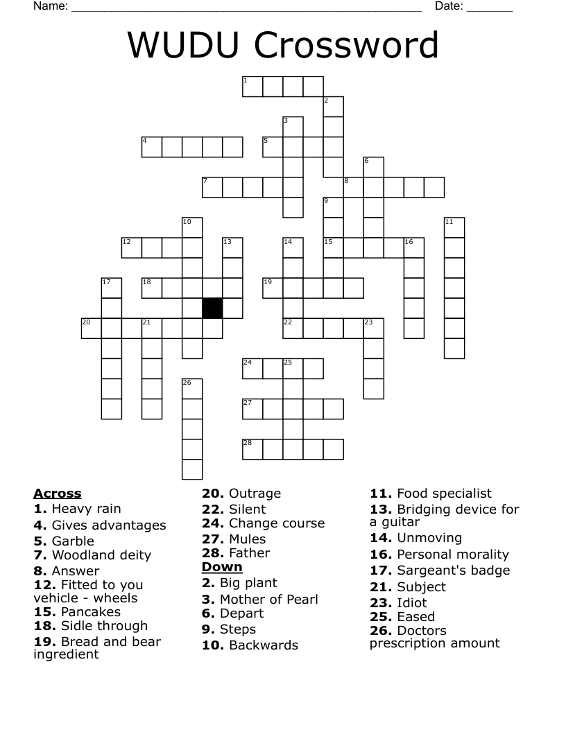 WUDU Crossword