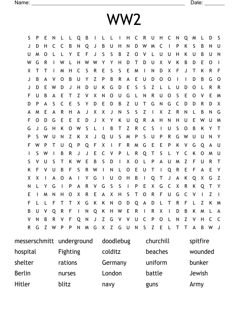 WW2 Word Search