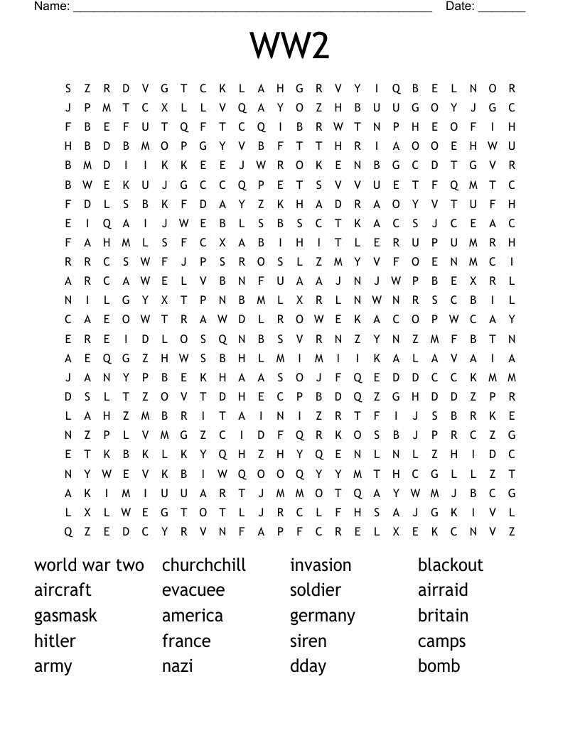 WW2 Word Search