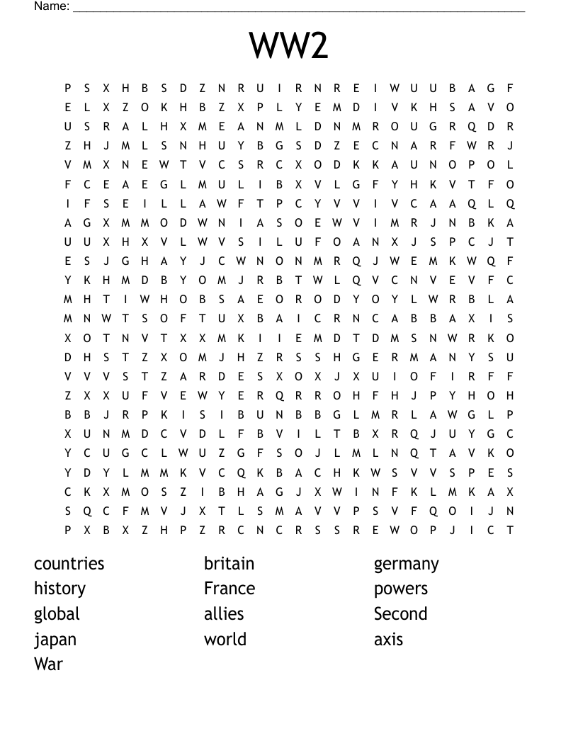 WW2 Word Search