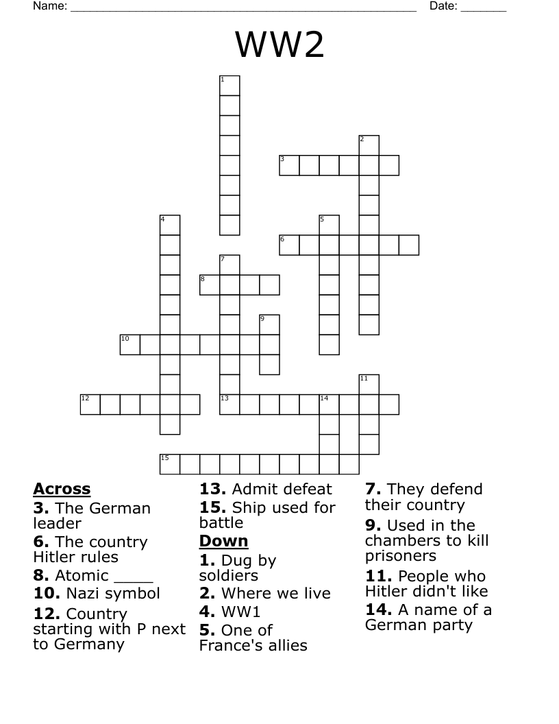 WW2 Crossword