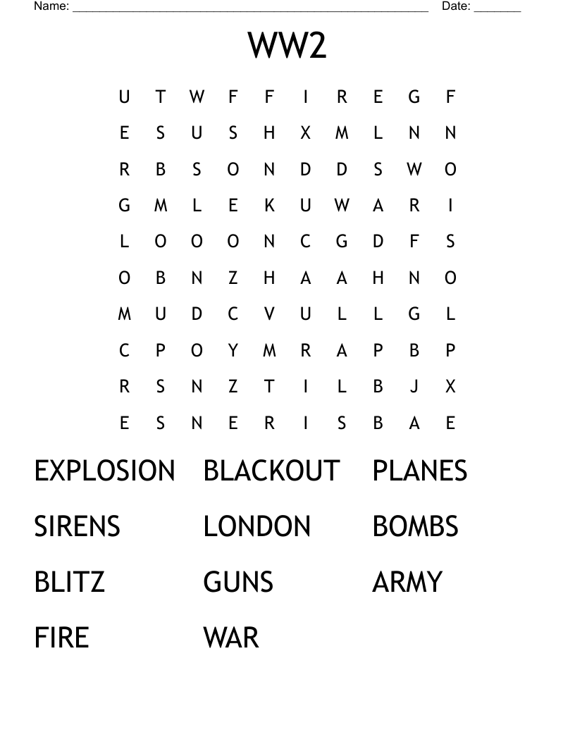 WW2 Word Search