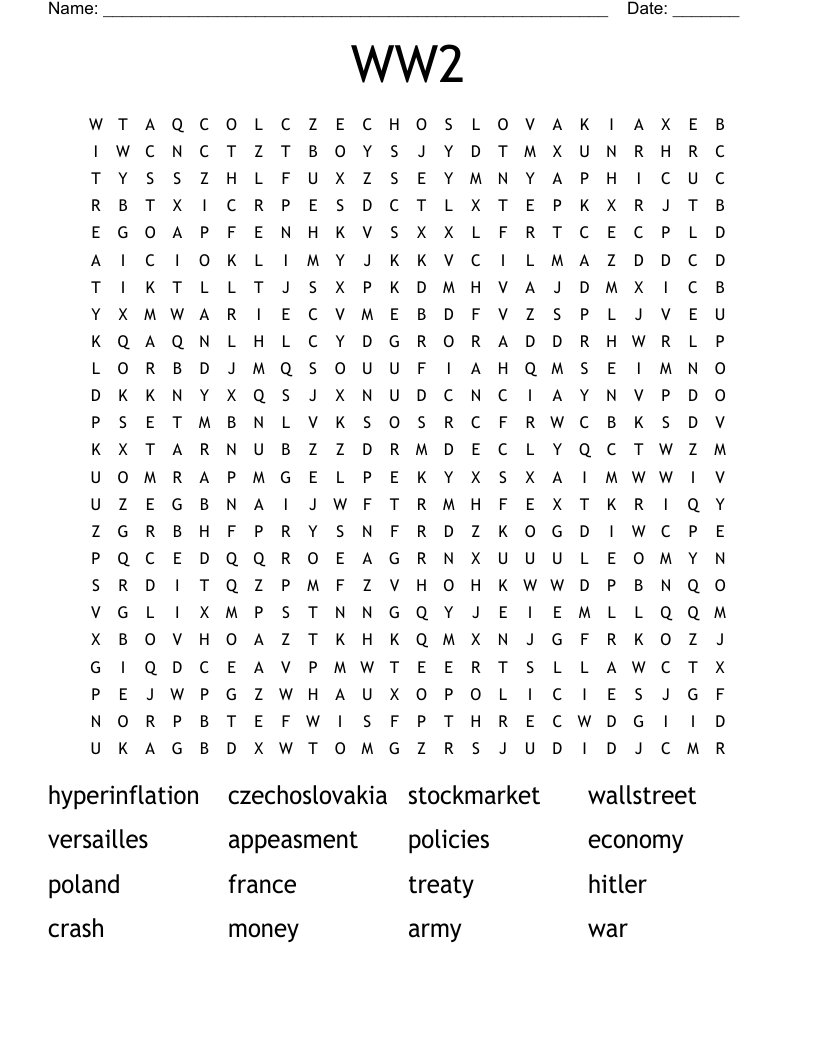 WW2 Word Search