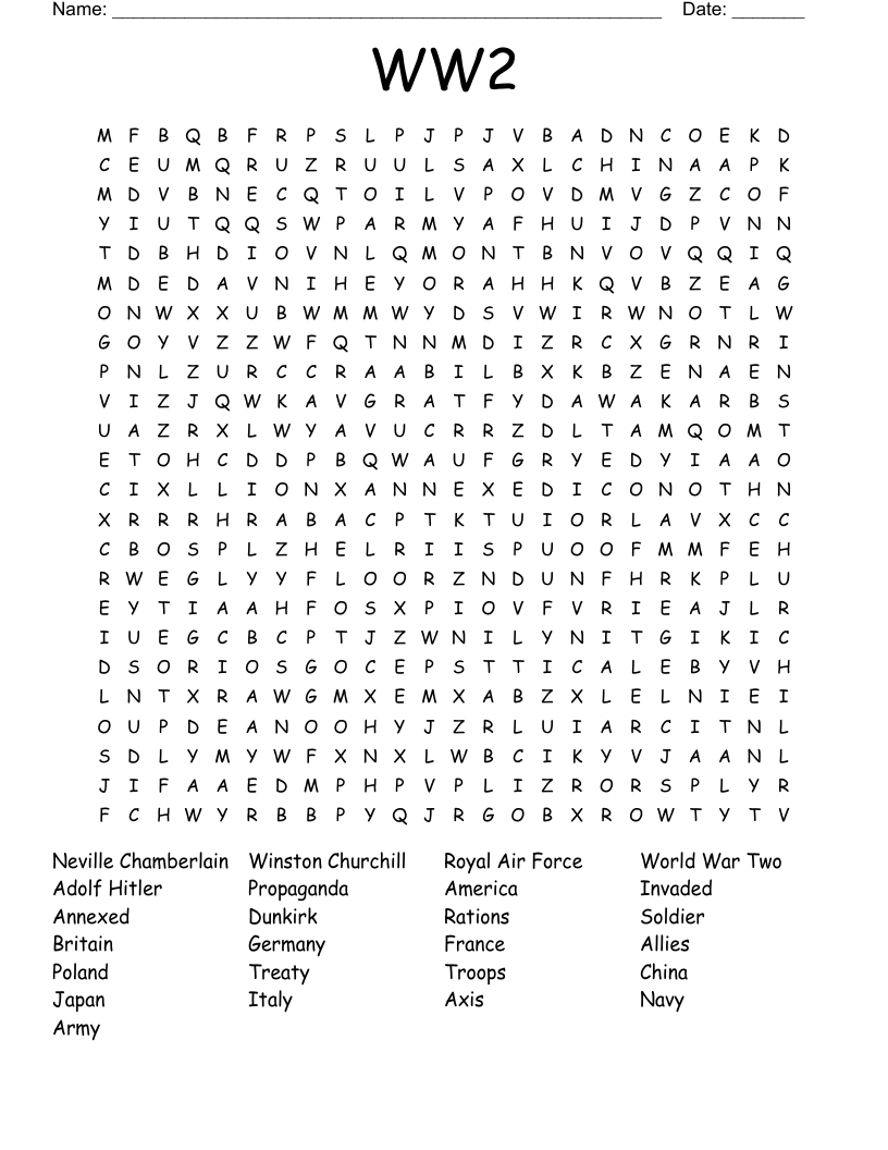 WW2 Word Search